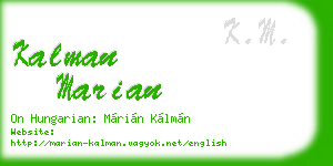 kalman marian business card